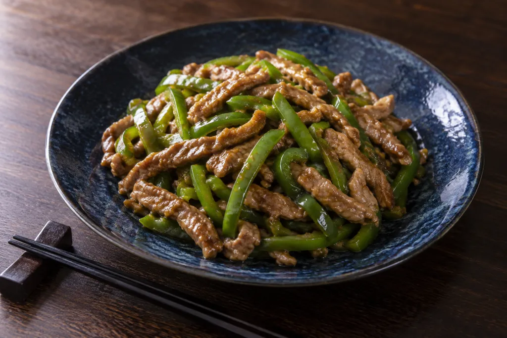 豚もも肉とピーマンの細切り味噌焼きの完成イメージ