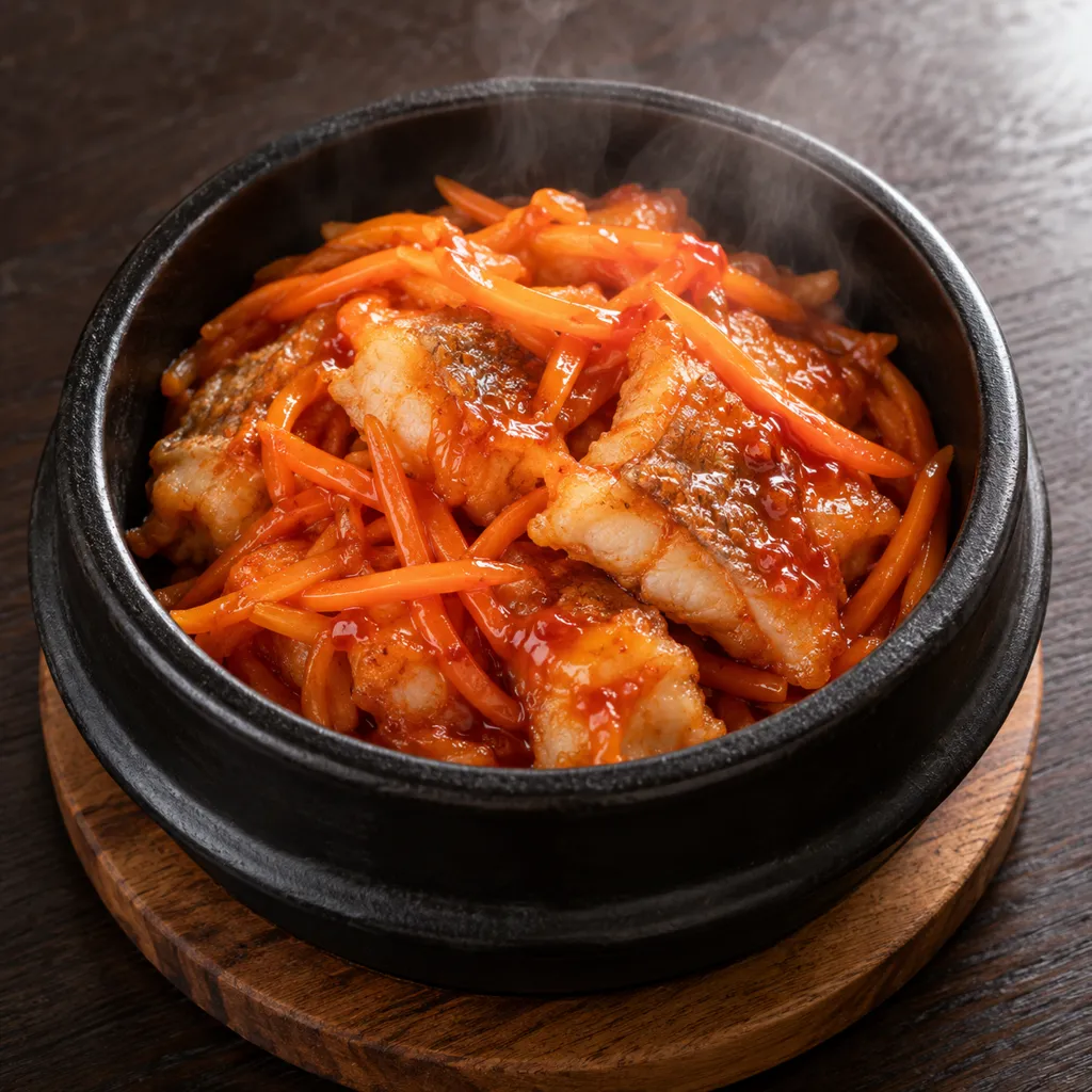 たいとにんじんの韓国風甘酢フライの完成イメージ