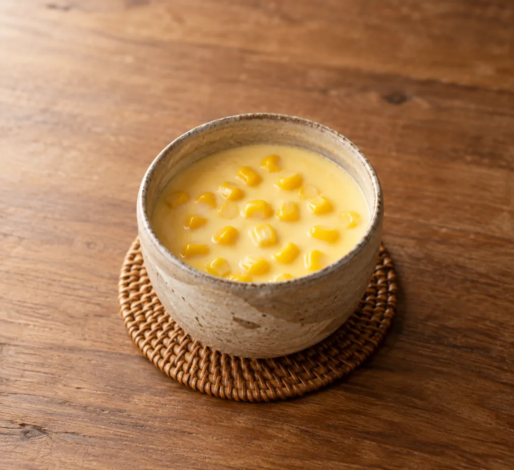 とうもろこしの茶碗蒸しの完成イメージ