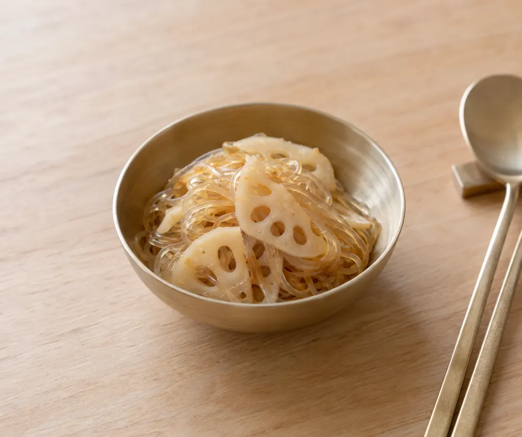 れんこんと春雨の韓国風からし和えの完成イメージ