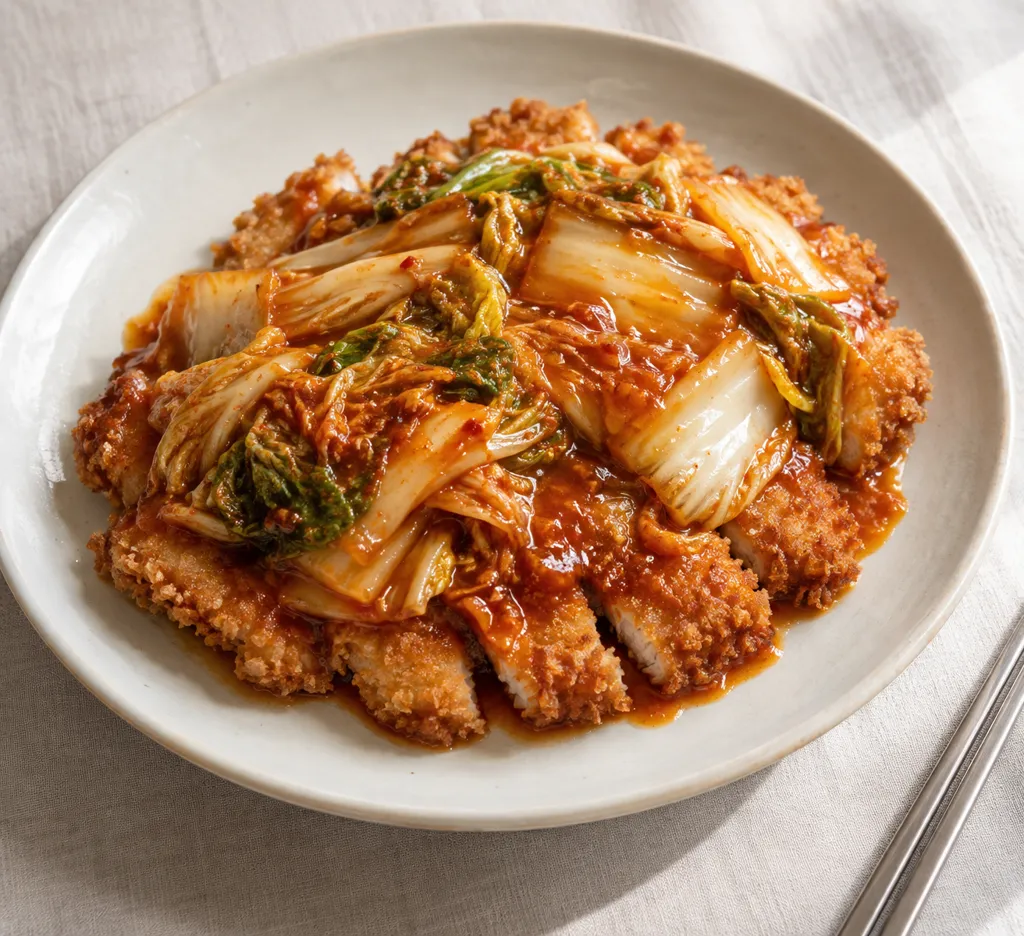 豚もも肉と白菜の韓国豚カツの完成イメージ