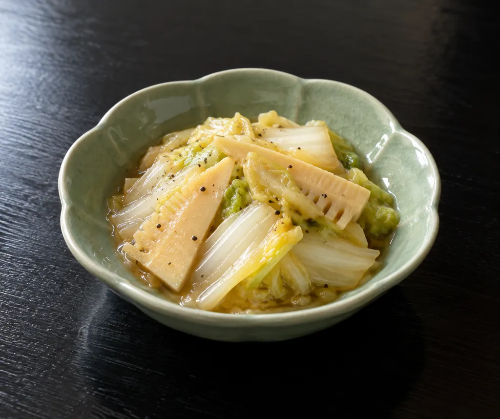 白菜とたけのこの中華蒸しの完成イメージ