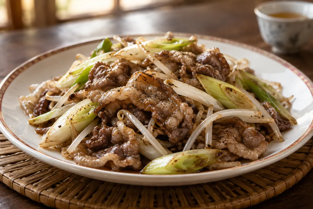 牛バラ肉ともやしの中華炒めの完成イメージ