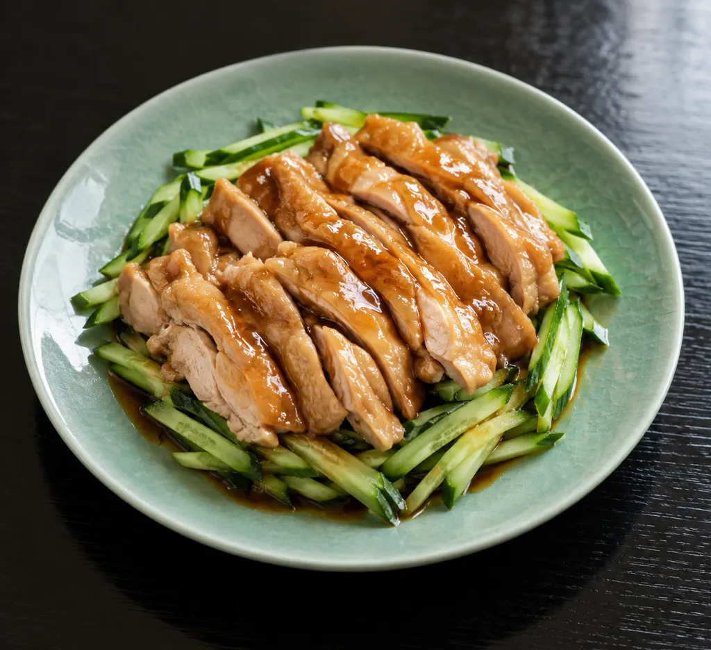 鶏もも肉ときゅうりの中華蒸し鶏の完成イメージ