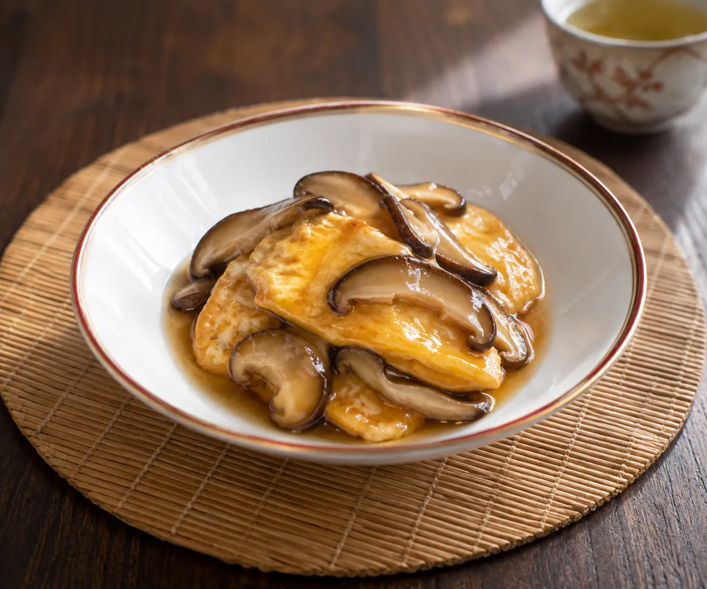 卵としいたけの甘酢あんの完成イメージ