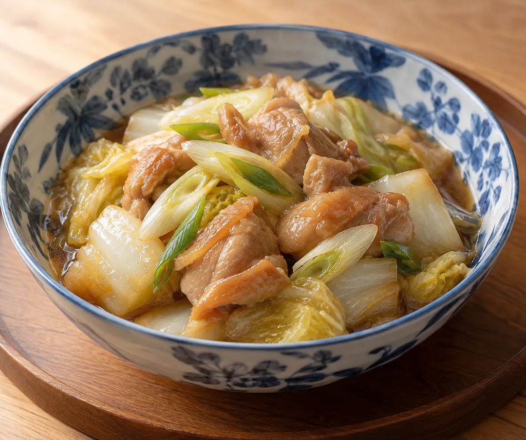 鶏もも肉と白菜のすき煮の完成イメージ