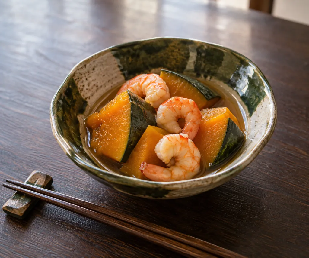 かぼちゃとえびの煮物の完成イメージ