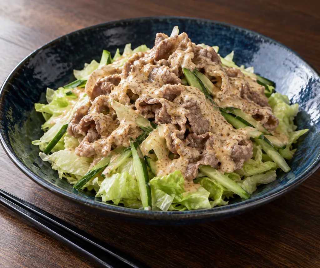 牛肉とレタスの冷しゃぶごまだれの完成イメージ