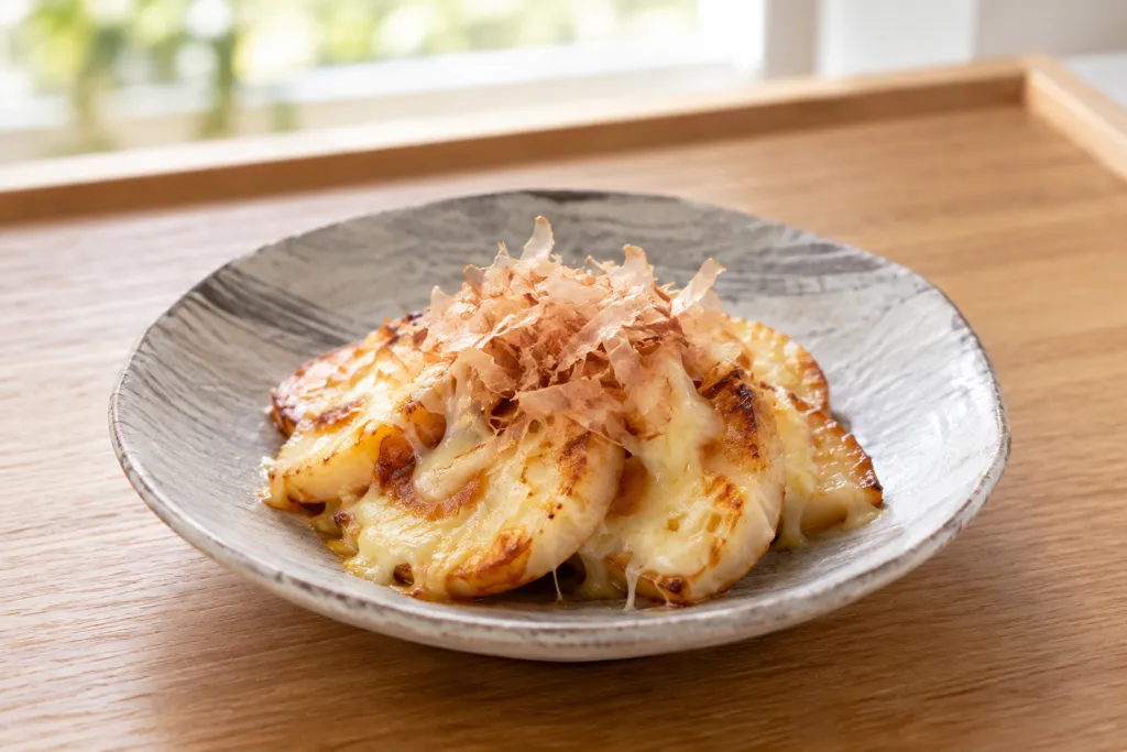 長芋のチーズおかか焼きの完成イメージ