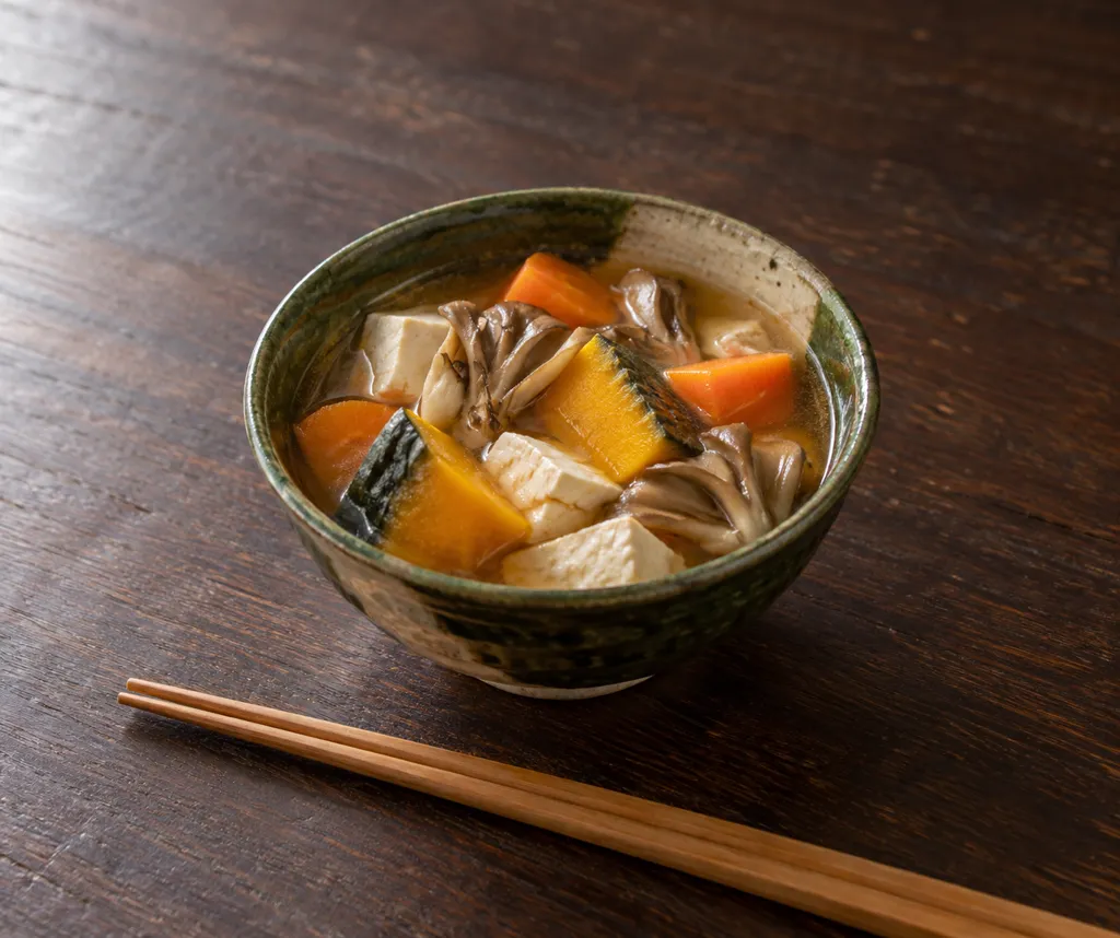 豆腐とかぼちゃのけんちん汁の完成イメージ