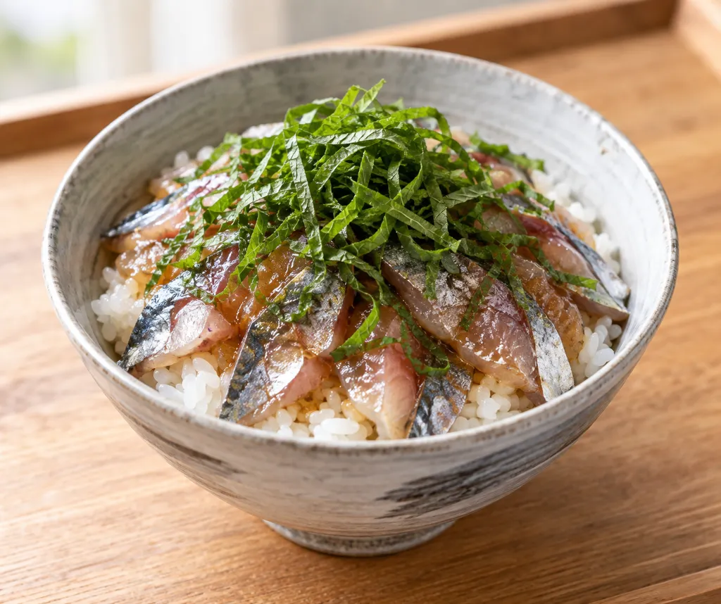 あじと大葉の海鮮丼の完成イメージ