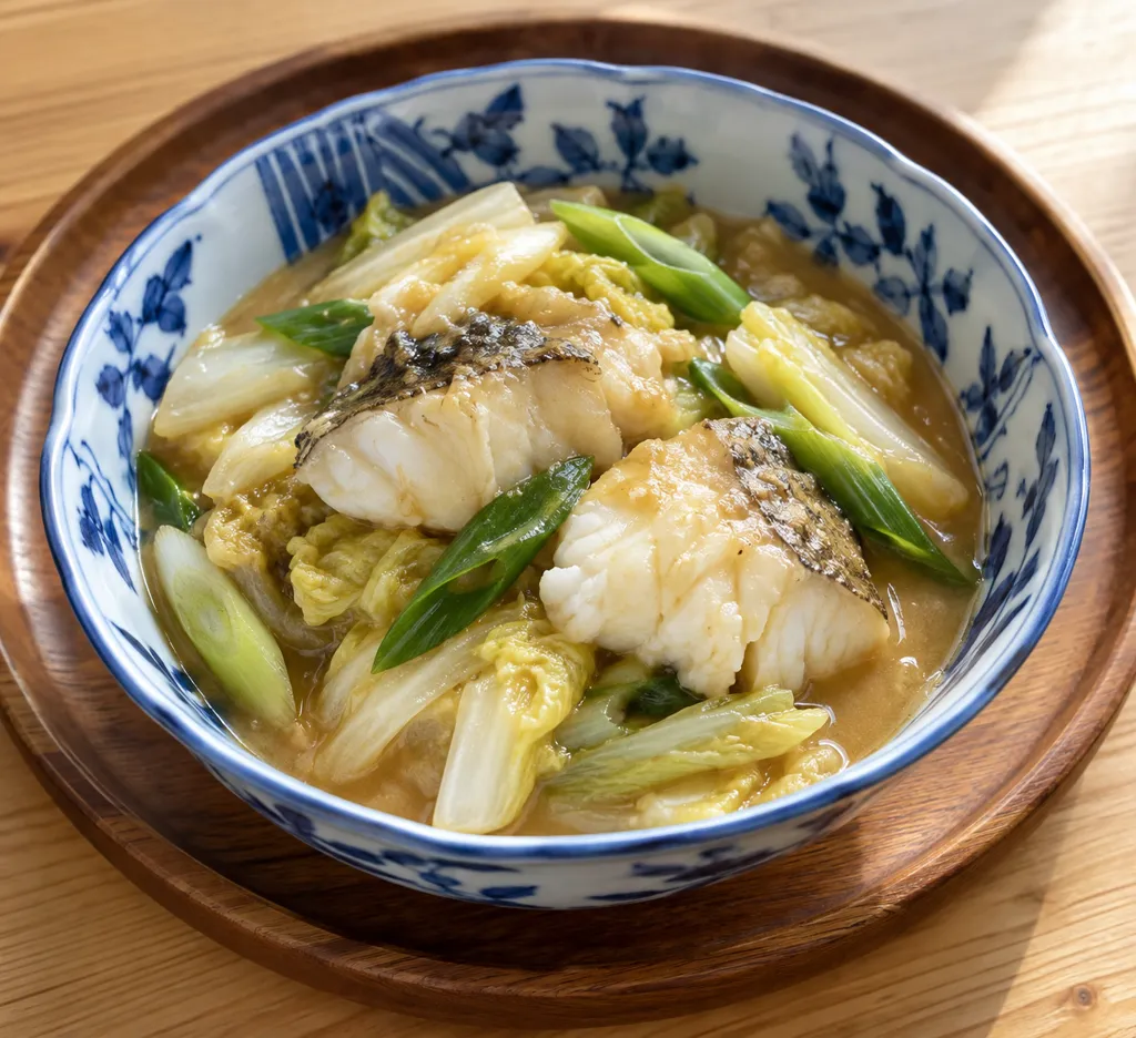 たらと白菜の味噌煮の完成イメージ