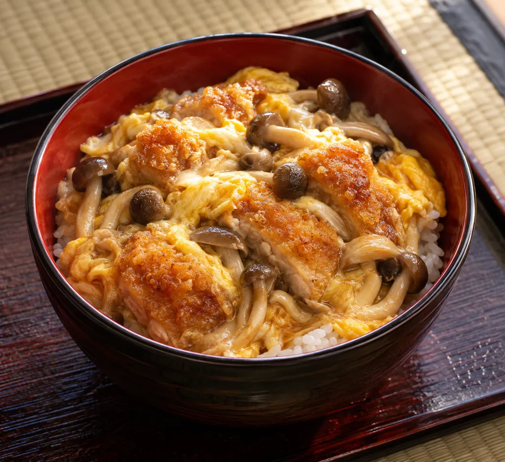 鶏もも肉としめじのかつ丼の完成イメージ