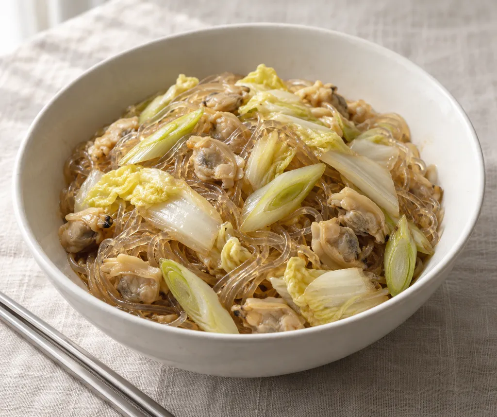 あさりと白菜のチャプチェの完成イメージ