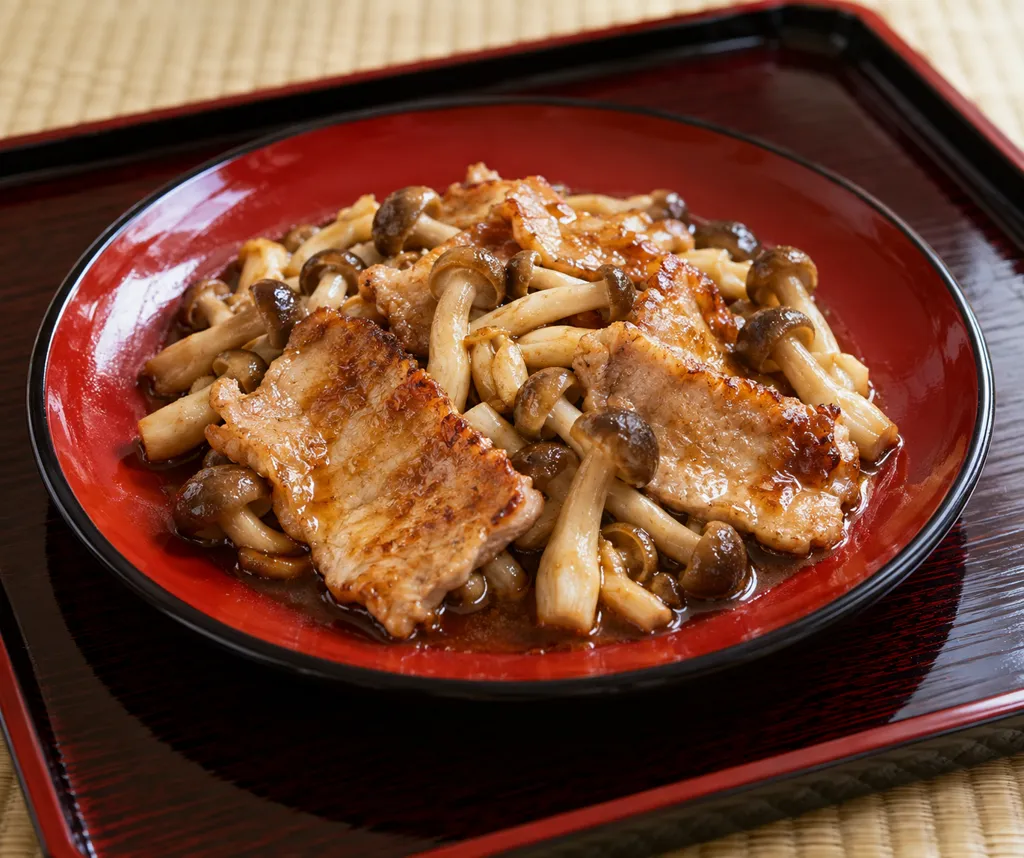 豚ロースとしめじのさっぱり焼きの完成イメージ