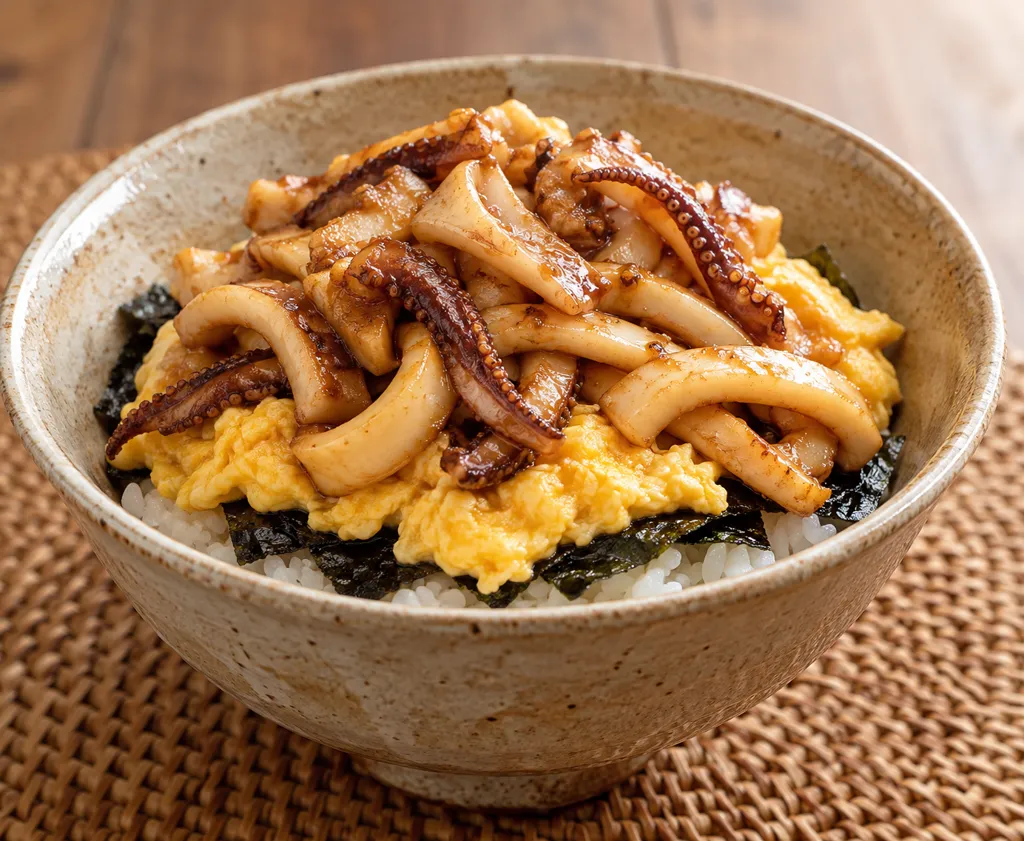 いかと卵ののり弁風丼の完成イメージ
