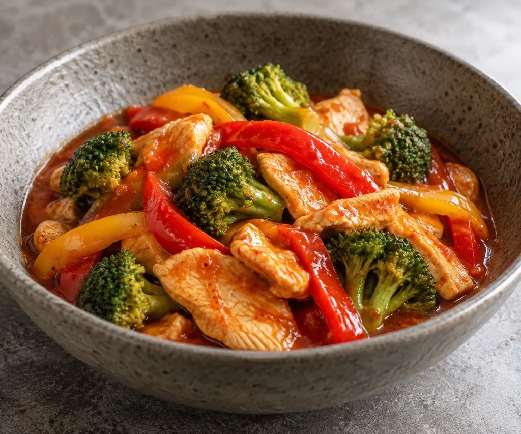 鶏むね肉とブロッコリーのピリ辛煮の完成イメージ