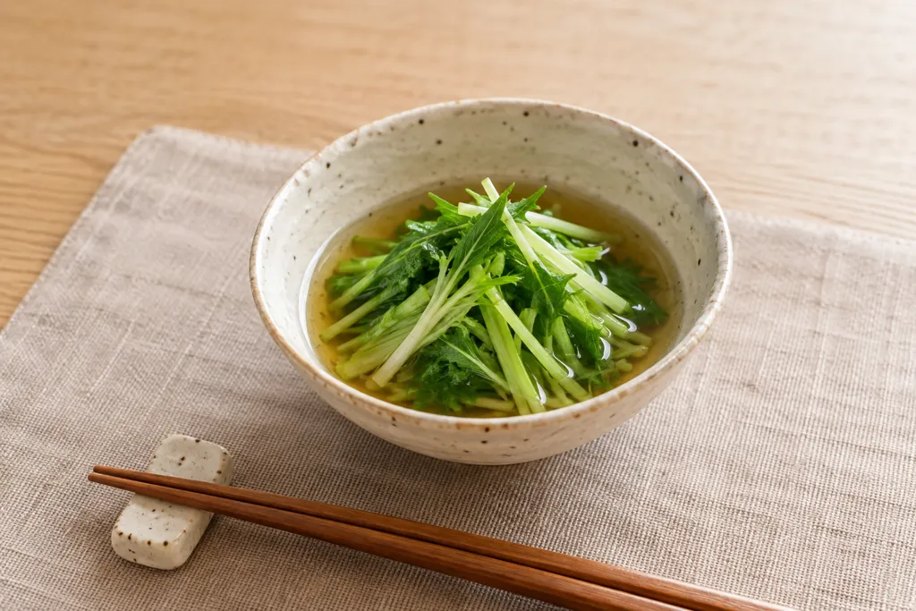 水菜の煮びたしの完成イメージ