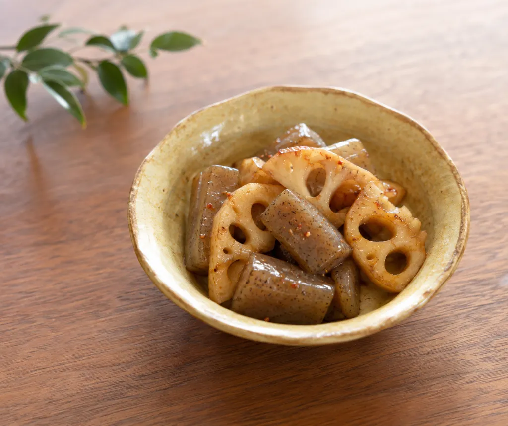 こんにゃくとれんこんのさっぱり炒りの完成イメージ