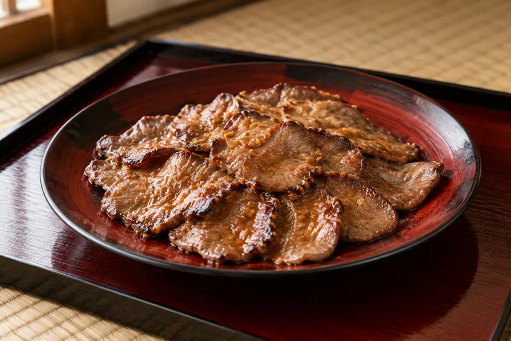 牛タンのしょうが味噌焼きの完成イメージ