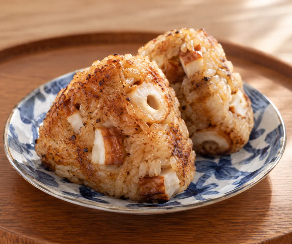 ちくわのしょうが焼きおにぎりの完成イメージ