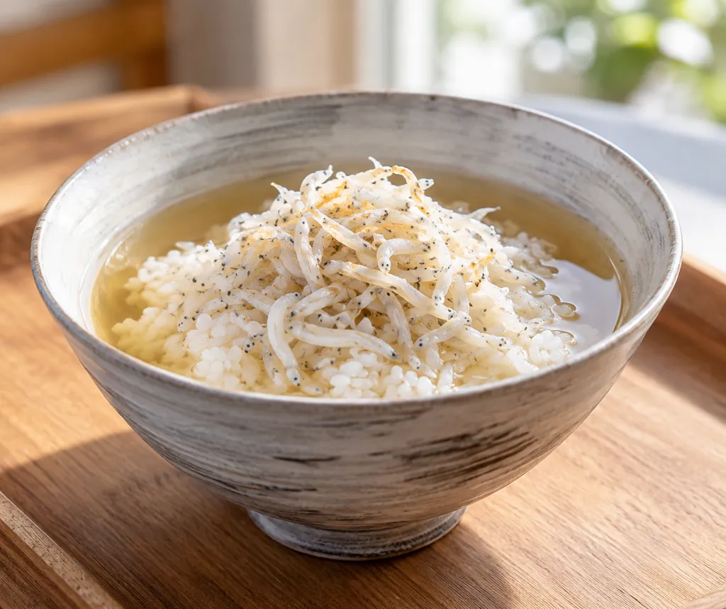 しらすのだし茶漬けの完成イメージ