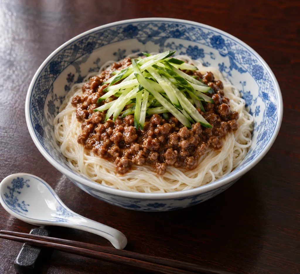 きゅうりの肉味噌そうめんの完成イメージ