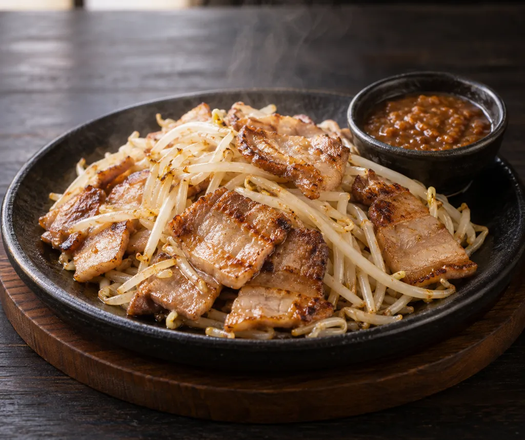 豚バラ肉ともやしのサムギョプサル炒めの完成イメージ