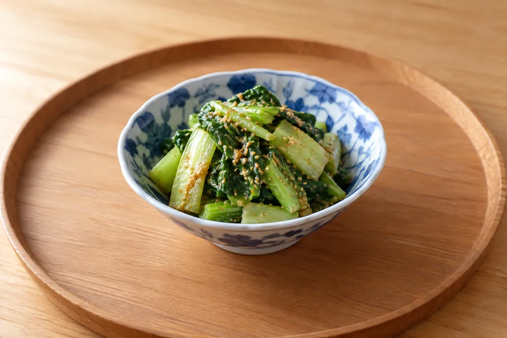 チンゲン菜の甘辛ごま和えの完成イメージ