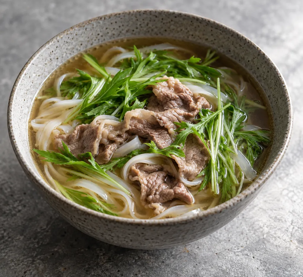 牛肉と水菜のフォーの完成イメージ