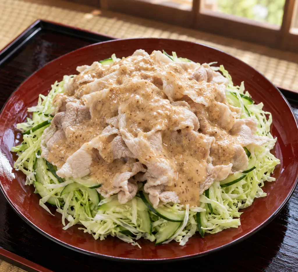 豚とキャベツの冷しゃぶごまだれの完成イメージ