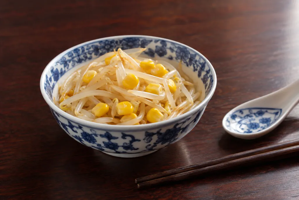 もやしとコーンの中華和えの完成イメージ