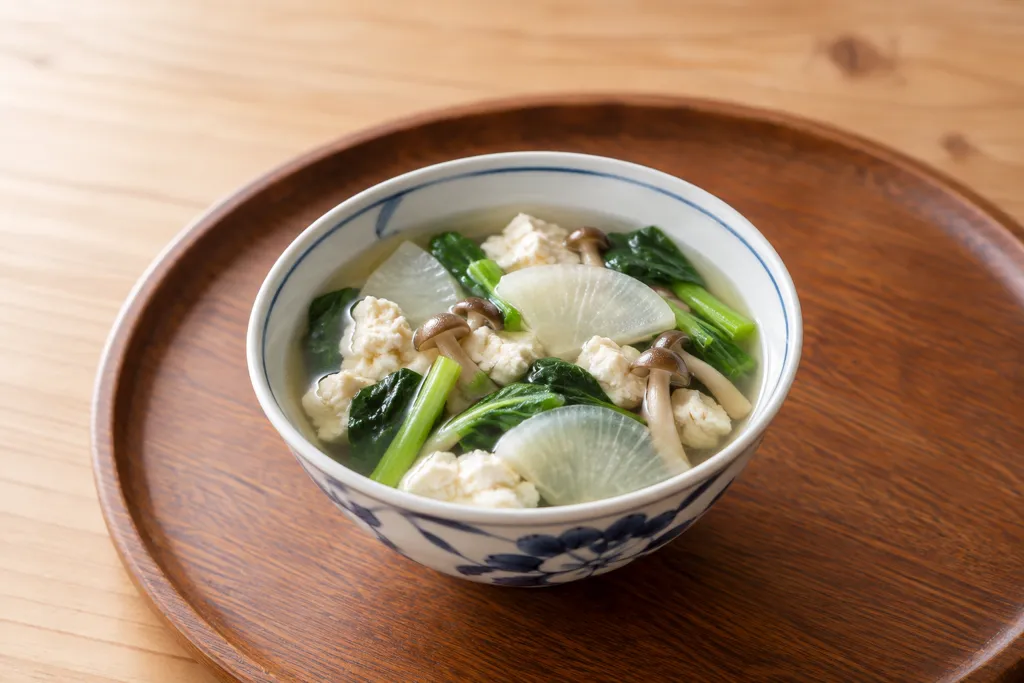 小松菜と豆腐のけんちん汁の完成イメージ