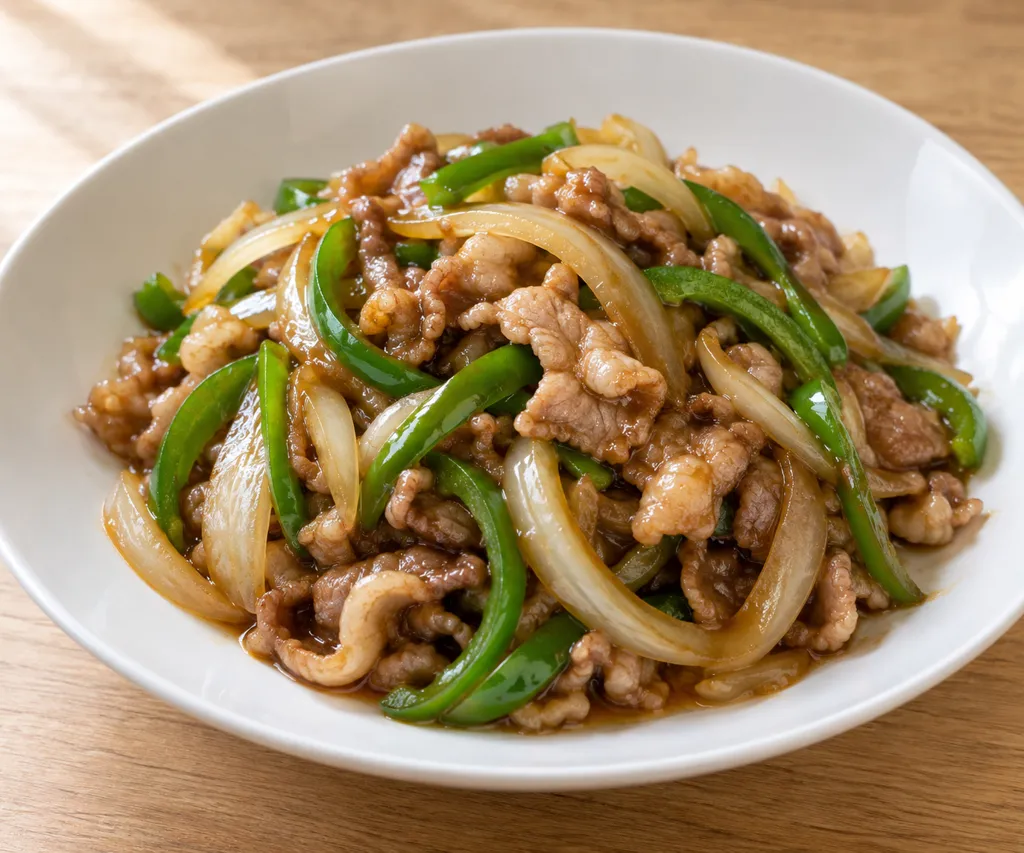 豚肉と玉ねぎのオイスター炒めの完成イメージ