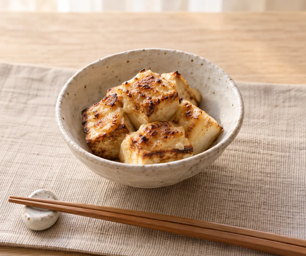焼き豆腐としょうが味噌マヨの香ばし焼きの完成イメージ
