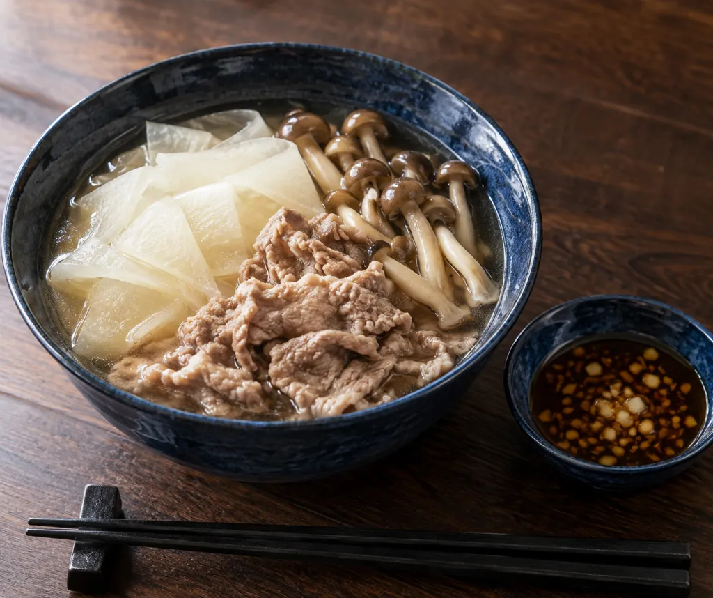 牛バラ肉と大根のしゃぶしゃぶの完成イメージ