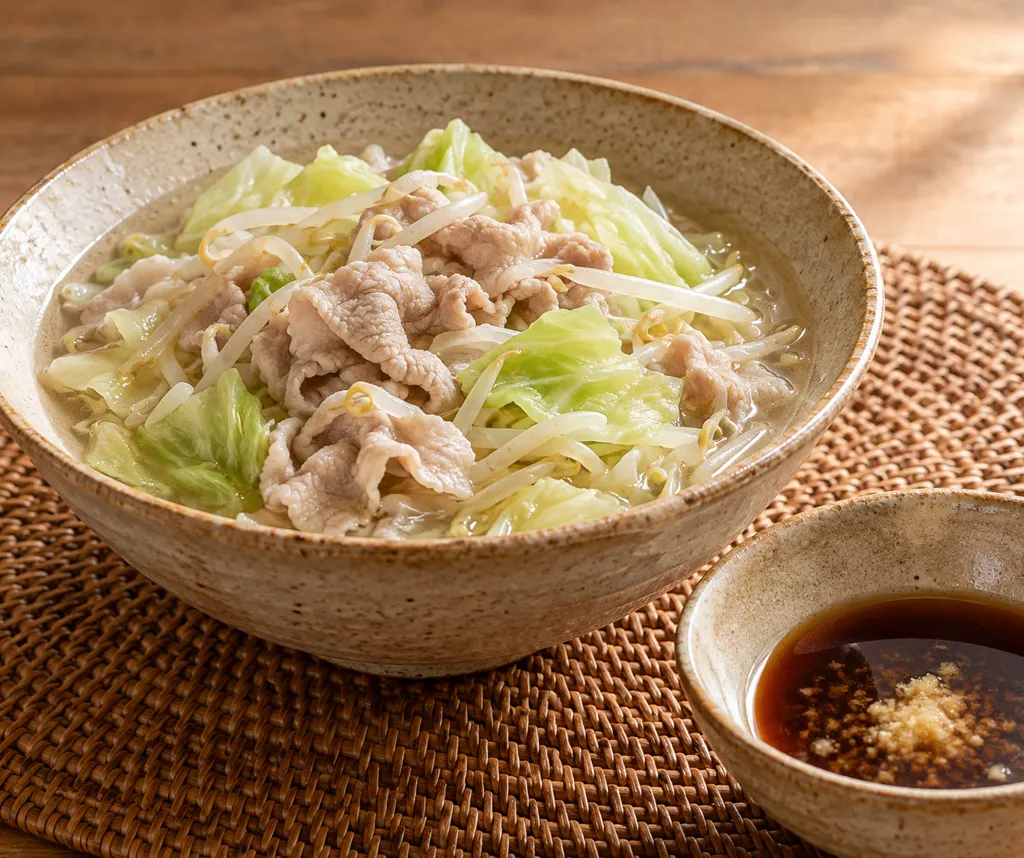 豚こま肉とキャベツのしゃぶしゃぶの完成イメージ