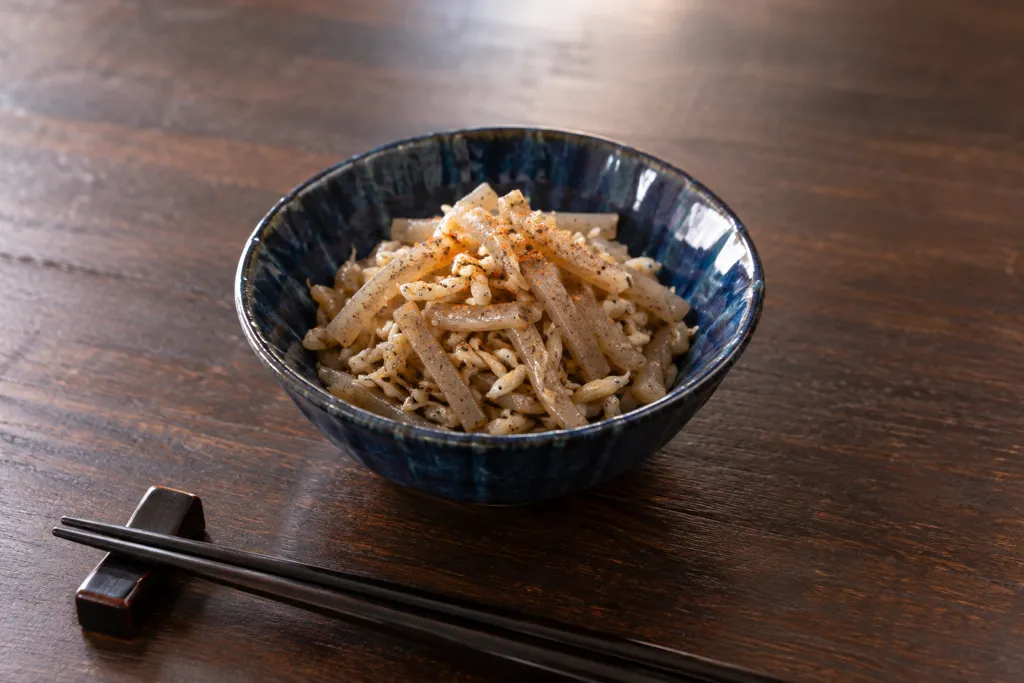 こんにゃくとしらすの七味炒りの完成イメージ