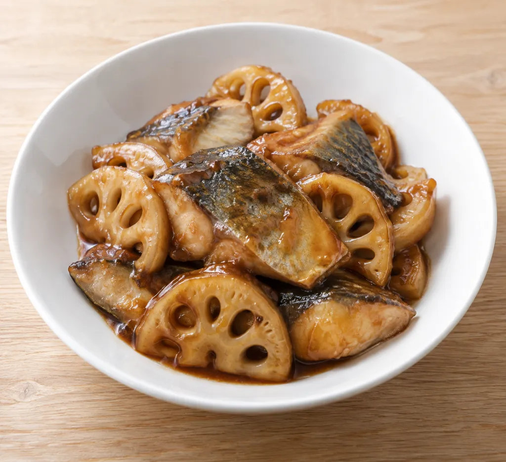 さわらとれんこんの黒酢あんの完成イメージ
