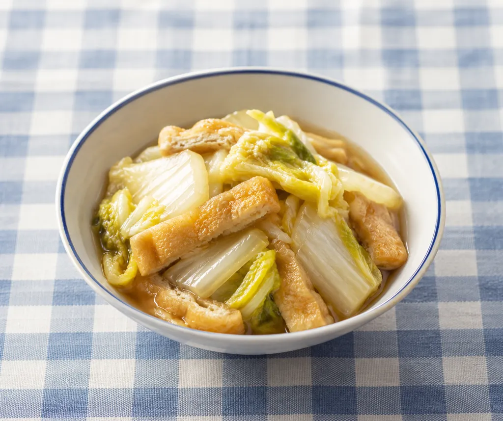 油揚げと白菜の甘辛煮の完成イメージ
