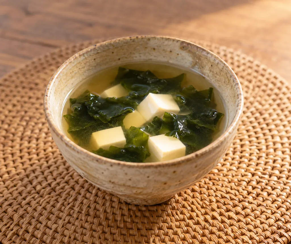 豆腐と乾燥わかめのすまし汁の完成イメージ