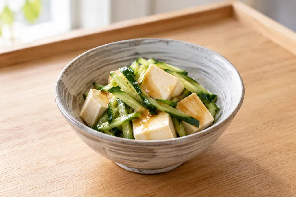 豆腐ときゅうりのサラダの完成イメージ