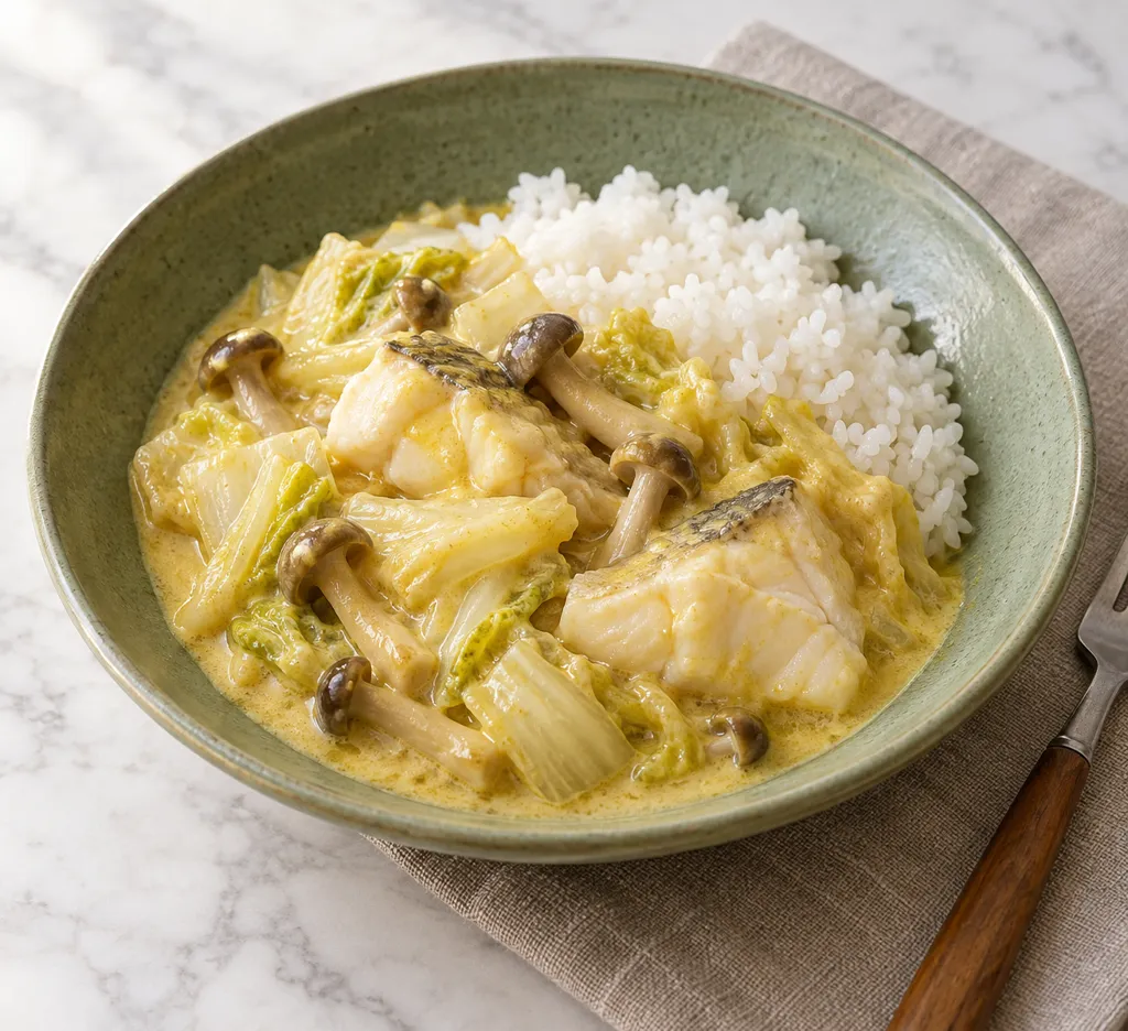たらと白菜のカレークリーム煮の完成イメージ