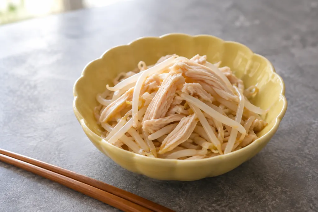 もやしとささみの中華和えの完成イメージ