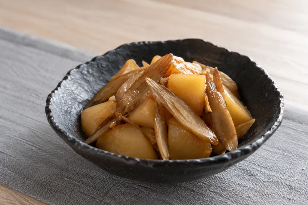 じゃがいもとごぼうの炒め煮の完成イメージ