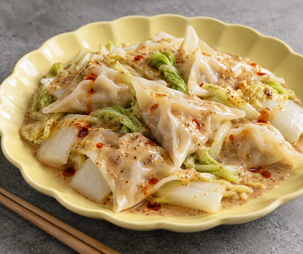 鶏と白菜のごまだれワンタンの完成イメージ