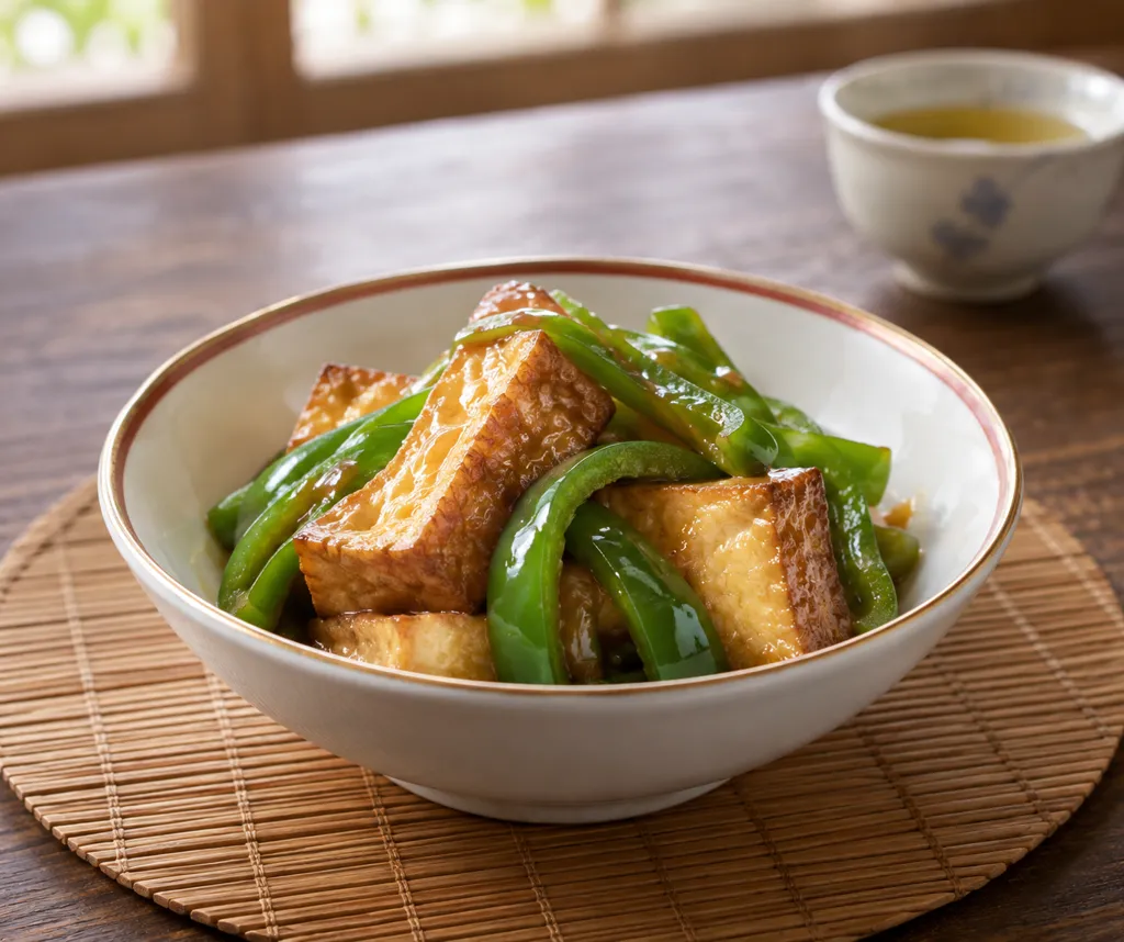 厚揚げとピーマンの中華焼きの完成イメージ