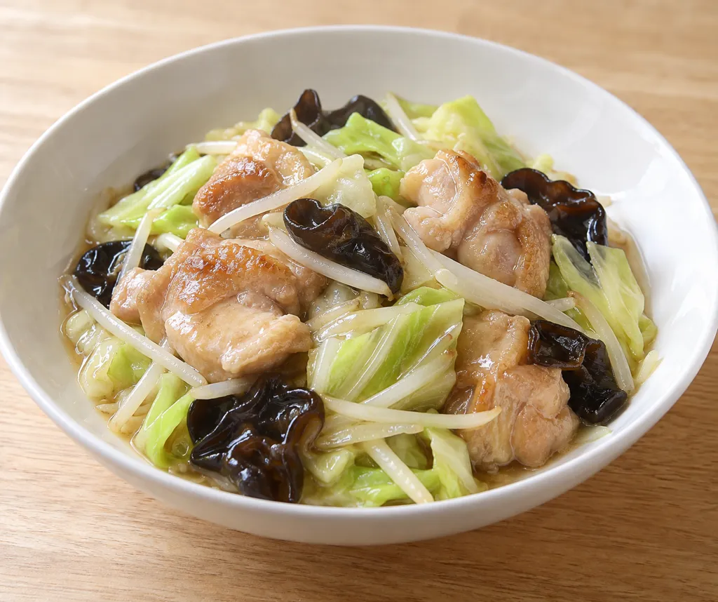鶏もも肉とキャベツの八宝菜あんの完成イメージ