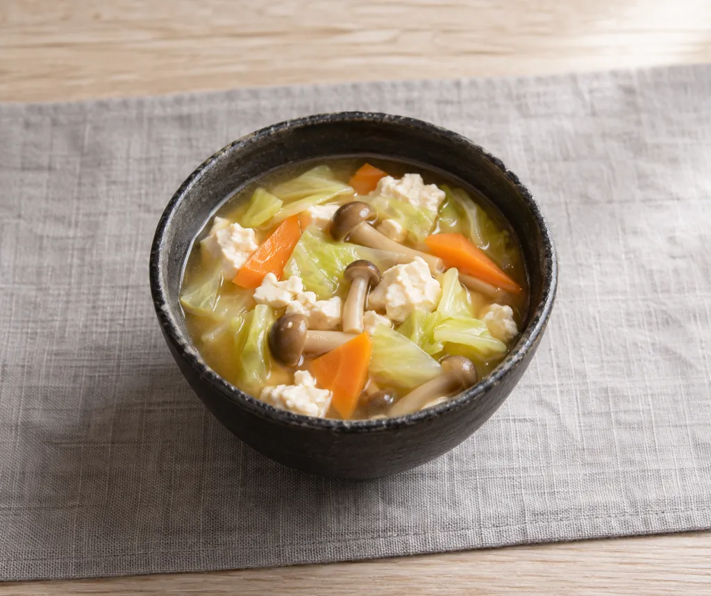 豆腐とキャベツのけんちん汁の完成イメージ