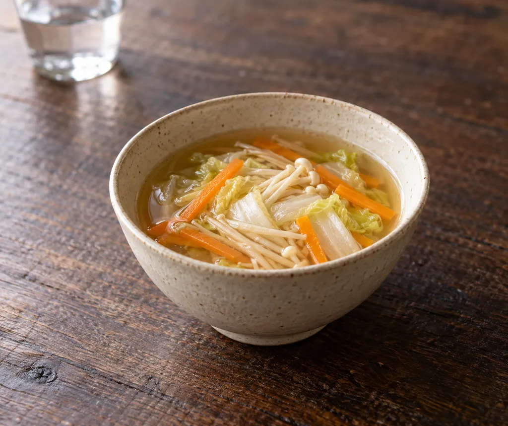 にんじんと白菜のコンソメスープの完成イメージ